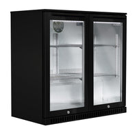 Husky 190L Double Door Alfresco Drinks Chiller With Anti-Condensation Doors In Black (ALF-C2-840)