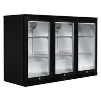 Husky 307L Triple Door Alfresco Drinks Chiller With Anti-Condensation Doors In Black (ALF-C3-BLK840)
