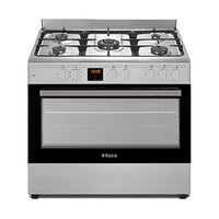 Tisira 90cm 121L Dual Fuel Upright Cooker in Stainless Steel (TFGC969E)