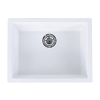 Tisira 61cm Single Bowl White Granite Kitchen/Laundry Sink (TSG610WH)