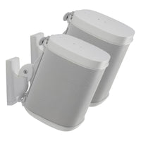 Pair Of Sanus Swivel And Tilt Speaker Wall Mount For Sonos One, SL, Play:1 & Play:3 In White (WSWM22-W2)