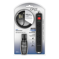 One Products 4 Outlet Power Board, Antenna Cable & ScreenClean Bundle Pack (OPCSK400)