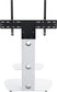 Mahara Glass TV Stand with TV Mount & Curved Shelf - TV Floor Stand for 32–65"