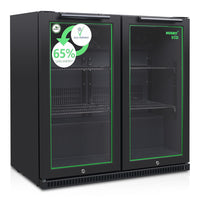 Husky 173L Eco Double Door Back Bar Drinks Chiller in Black (C2HECO840BKAU)