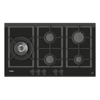 Whirlpool 90cm 5-Burner Black Glass Gas Cooktop (GGW870NBAUS)