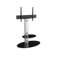 Mahara Glass TV Stand with TV Mount & Oval Shelf - TV Floor Stand for 32–65"