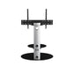 Mahara Glass TV Stand with TV Mount & Oval Shelf - TV Floor Stand for 32–65"