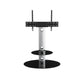 Mahara Glass TV Stand with TV Mount & Oval Shelf - TV Floor Stand for 32–65"