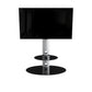 Mahara Glass TV Stand with TV Mount & Oval Shelf - TV Floor Stand for 32–65"
