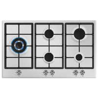 Tisira 90cm 5 Burner Stainless Steel Gas Cooktop With Wok Burner (TGWF93E)