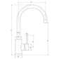 Tisira Matte Black Rounded Gooseneck Kitchen Mixer Tap (TMFGBK)