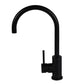 Tisira Matte Black Rounded Gooseneck Kitchen Mixer Tap (TMFGBK)