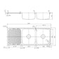 Tisira 118cm 2 Bowl Stainless Steel Kitchen Sink With Left Hand Drainer (TSLE1180L)