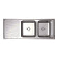 Tisira 118cm 2 Bowl Stainless Steel Kitchen Sink With Left Hand Drainer (TSLE1180L)