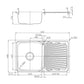 Tisira 80cm Single Bowl Stainless Steel Kitchen Sink With Right Hand Drainer (TSLE800R)