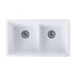 Tisira 79cm Double Bowl White Granite Kitchen/Laundry Sink (TSG790WH)